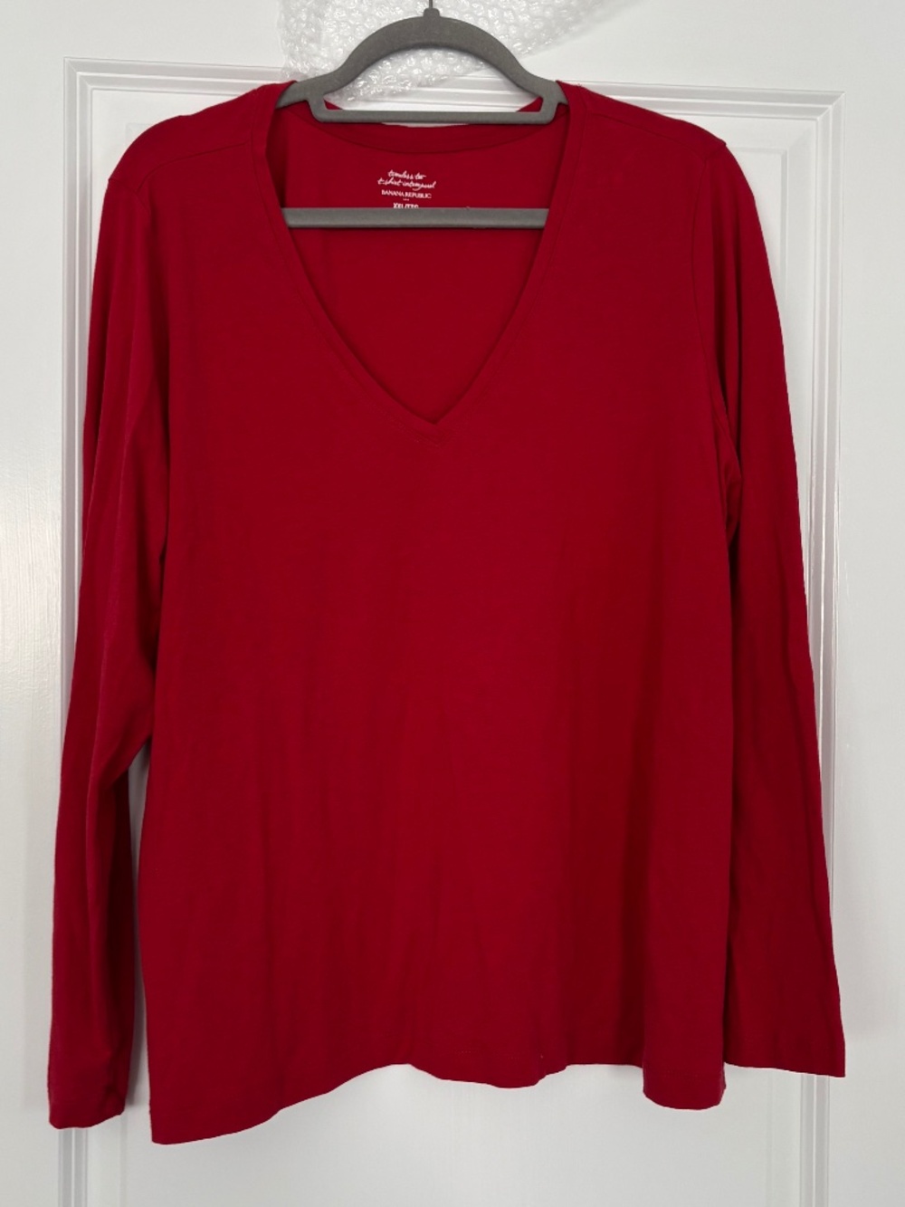 NEW Banana Republic Red Long Sleeve "Timeless Tee"
